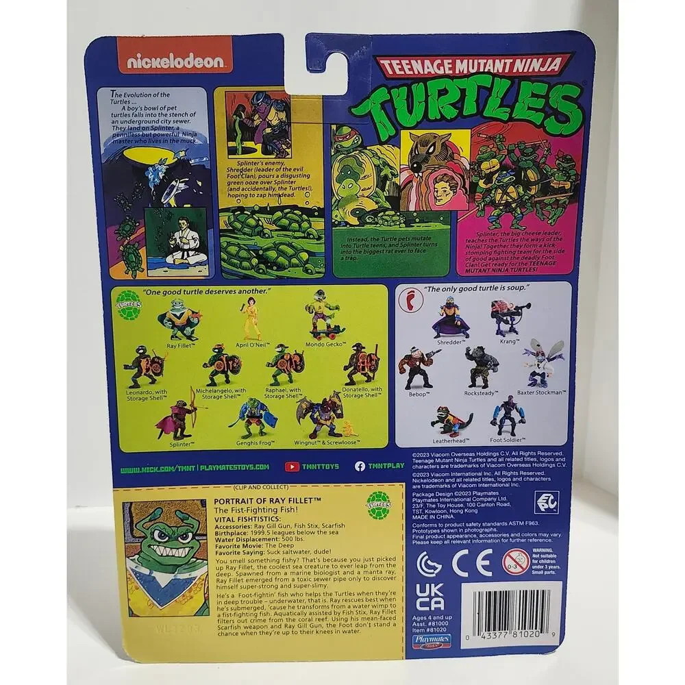 TMNT Ray Fillet Action Figure Teenage Mutant Ninja Turtles Playmates New